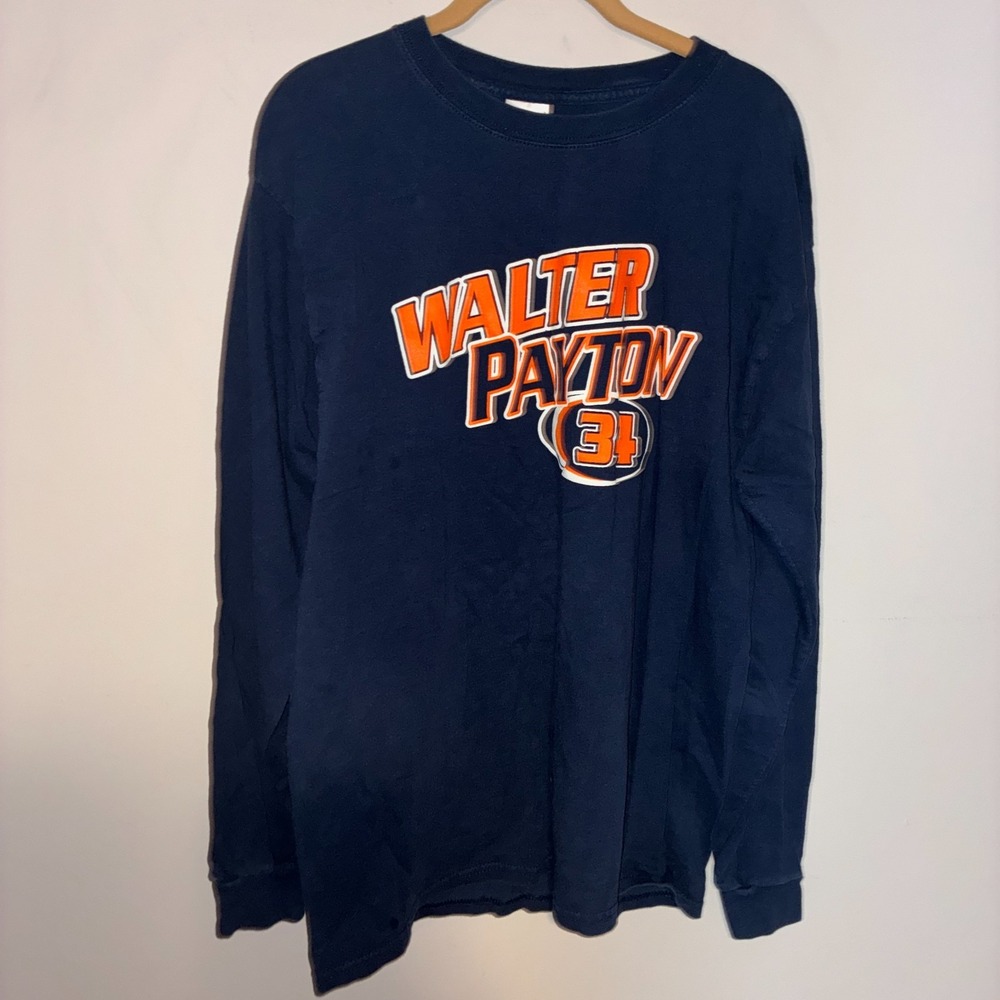 Walter Payton 34 Chicago Bears Roundhouse Apparel Long Sleeve Shirt L